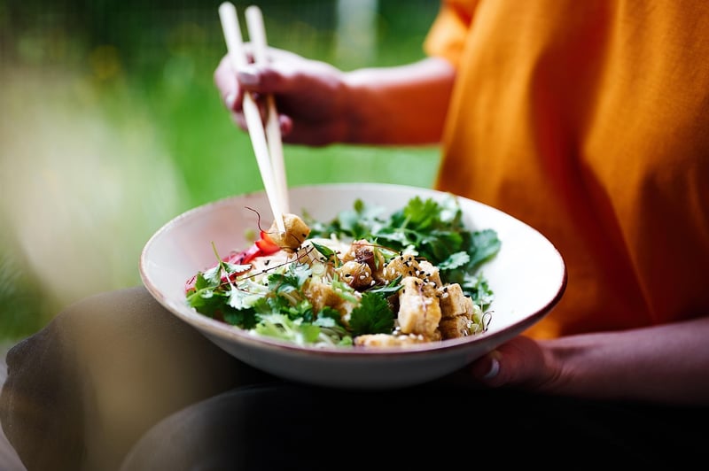 Chef preparing a salad